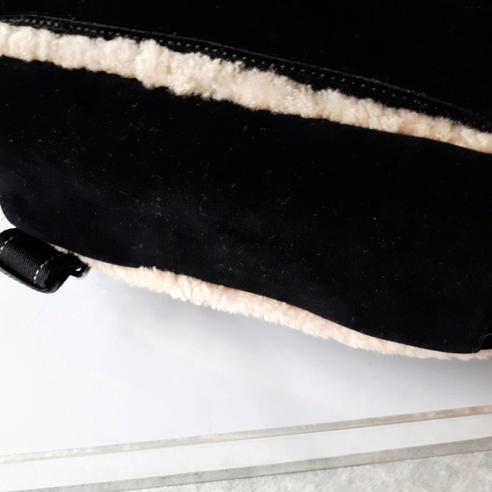 UGG sheepskin black cream backpack handbag - Picture 7 of 14